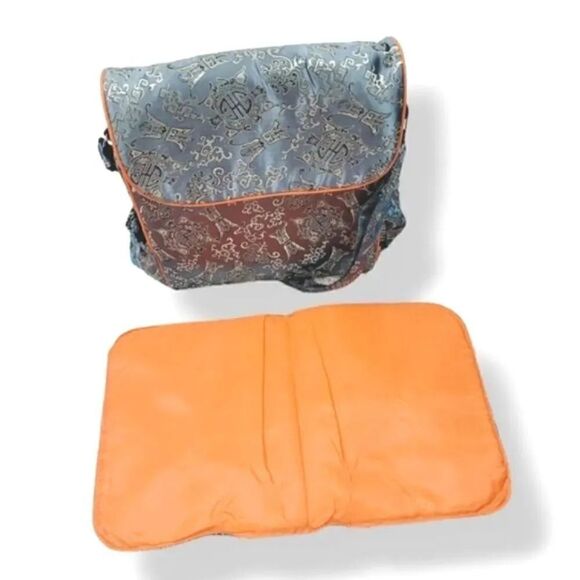 NEW 2-in-1 Brocade Backpack/Baby Bag/Messenger in Aqua Blue